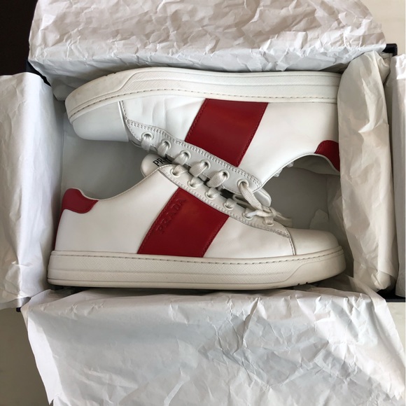 Prada Sneaker Red and white size 37.5 - Picture 11 of 14
